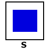 signal flag for letter "s"