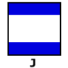 signal flag  for letter "j"