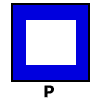 signal flag for letter "p"